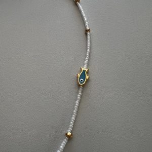 Collier Atelier CVL breloque citron et perles