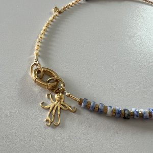 Collier regalite, nacre, fait main atelier CVL