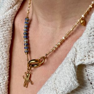 Collier regalite, nacre, fait main atelier CVL