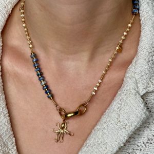 Collier regalite, nacre, fait main atelier CVL