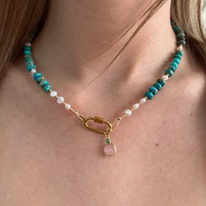 Collier regalite et perles d'eau douce Atelier CVL