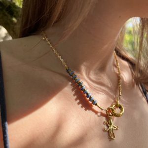 Collier regalite, nacre, fait main atelier CVL