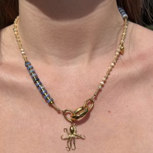 Collier regalite, nacre, fait main atelier CVL