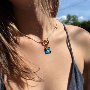 Collier Atelier CVL breloque citron et perles