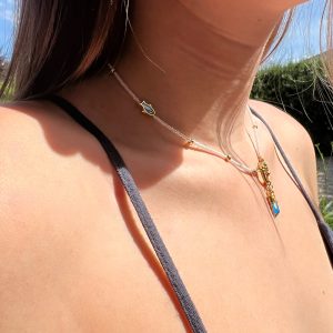 Collier Atelier CVL breloque citron et perles