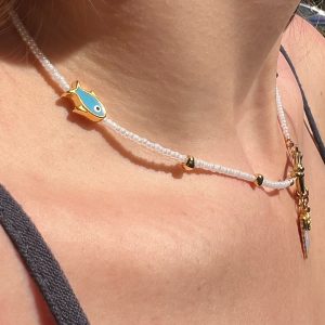 Collier Atelier CVL breloque citron et perles