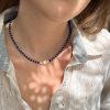 Collier lapis lazuli perles d'eau douce atelier CVL