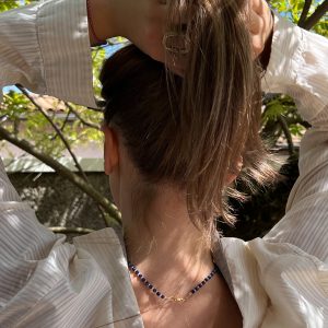 Collier lapis lazuli perles d'eau douce atelier CVL