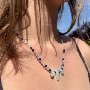 Collier lapis lazuli et aigue-marine Atelier CVL
