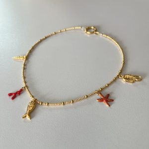 Atelier CVL Collier – ras de cou – 5 breloques