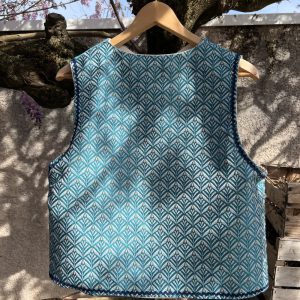 Gilet, veste sans manche, jacquard – Taille M – Fait main à Lyon.