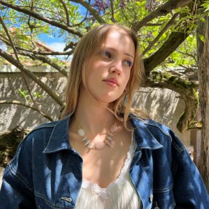 Collier quartz rose et aigue marine ATELIER CVL