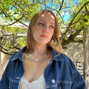 Collier quartz rose et aigue marine ATELIER CVL