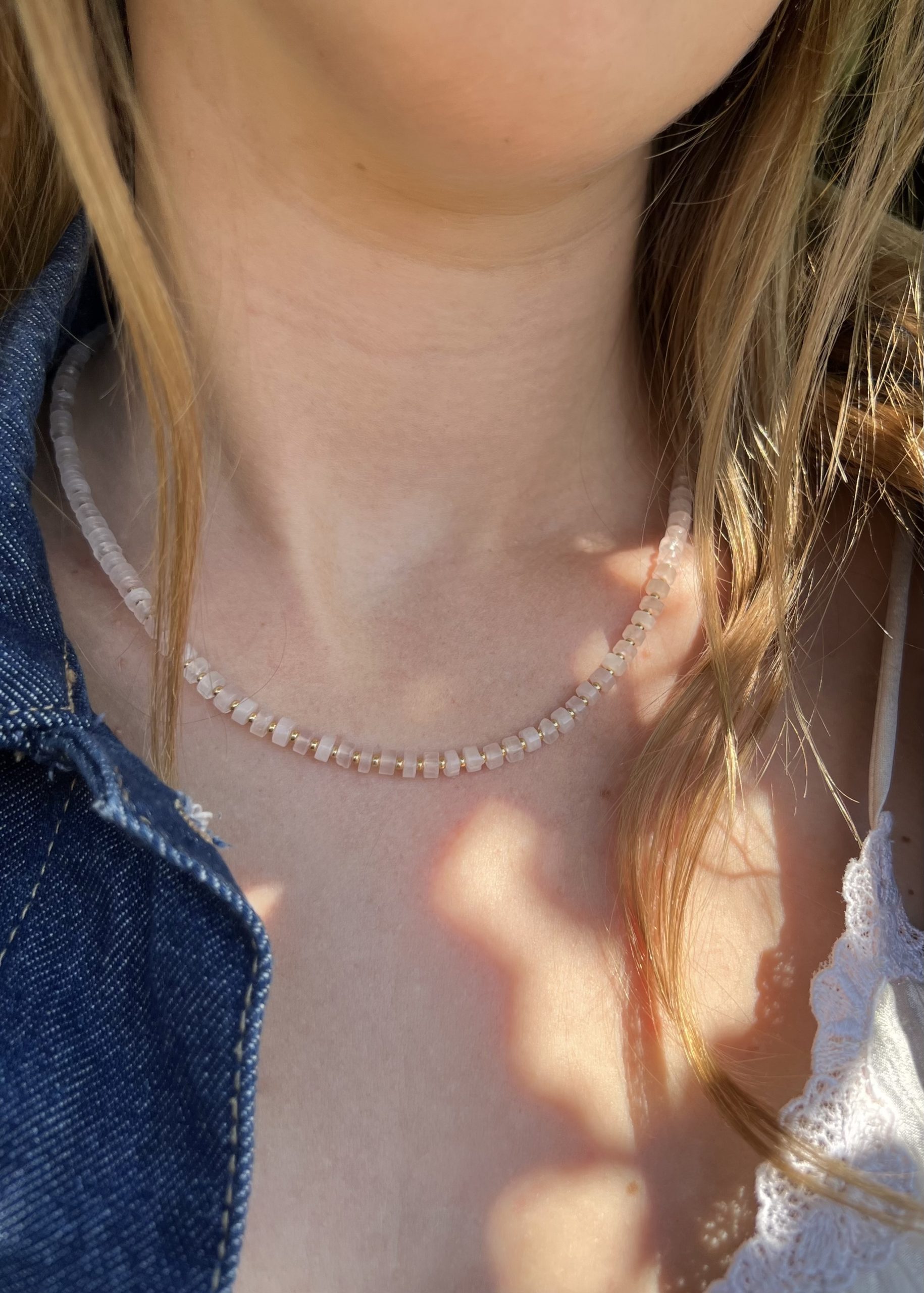 Collier Quartz Rose Atelier CVL