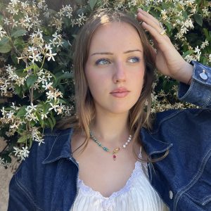 Collier asymétrique regalite et perles d'eau douce - pièce unique Atelier CVL