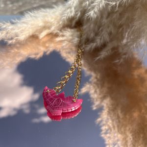 Collier aigle calcédoine rose atelier CVL