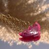 Collier aigle calcédoine rose atelier CVL