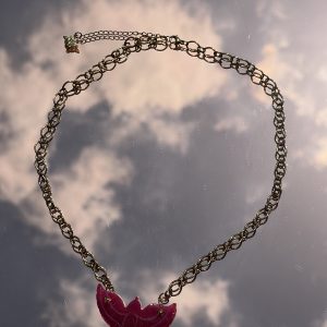 Collier aigle calcédoine rose atelier CVL