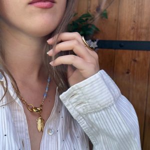 Collier aigue marine Atelier CVL chaîne et pierres