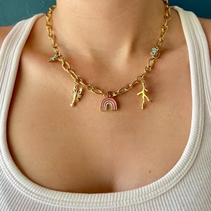 Collier grosse maille et breloque Atelier CVL