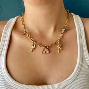 Collier grosse maille et breloque Atelier CVL