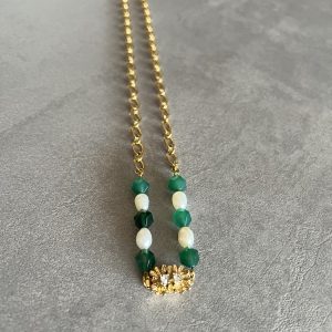 Esméralda Collier agate et perle d'eau douce Atelier CVL