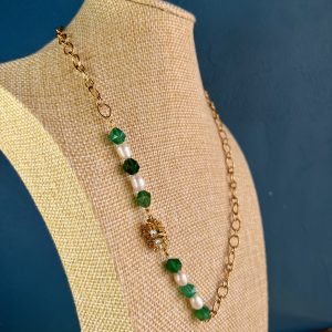 Esméralda Collier agate et perle d'eau douce Atelier CVL