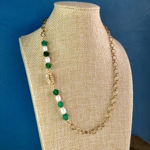 Esméralda Collier agate et perle d'eau douce Atelier CVL
