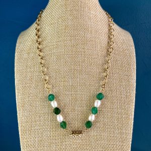 Esméralda Collier agate et perle d'eau douce Atelier CVL