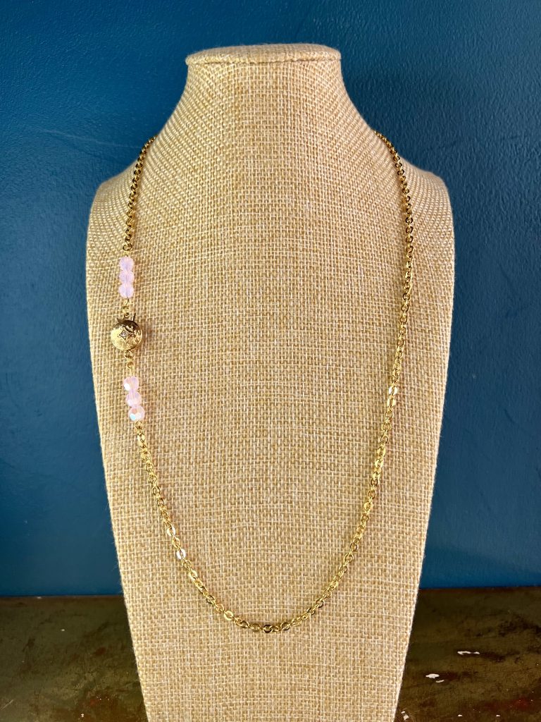 Collier "Roseline" cristal et fermoir art déco Atelier CVL