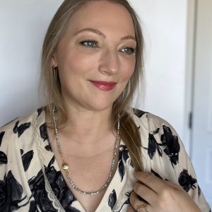 Collier bleuet fermoir art déco Atelier CVL