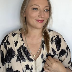 Collier bleuet fermoir art déco Atelier CVL
