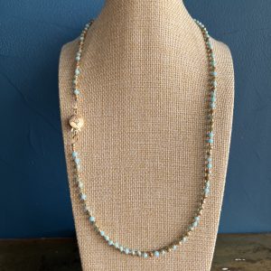 Collier bleuet fermoir art déco Atelier CVL