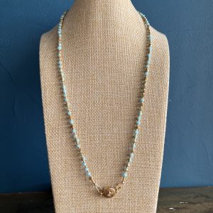 Collier bleuet fermoir art déco Atelier CVL