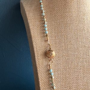 Collier bleuet fermoir art déco Atelier CVL