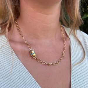 L'Enchaîné collier maille fantaisie et fermoir art déco Atelier CVL