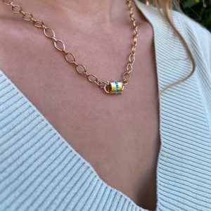 L'Enchaîné collier maille fantaisie et fermoir art déco Atelier CVL