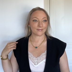 Collier "Vivianne" cristal Swarovski et chaîne en acier inoxydable