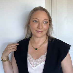 Collier "Vivianne" cristal Swarovski et chaîne en acier inoxydable