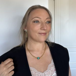 Collier "Vivianne" cristal Swarovski et chaîne en acier inoxydable