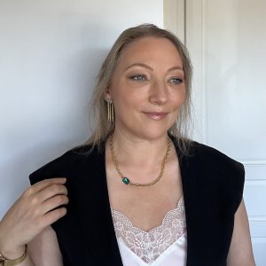 Collier "Vivianne" cristal Swarovski et chaîne en acier inoxydable