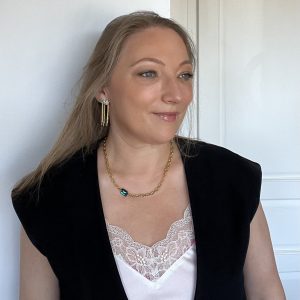 Collier "Vivianne" cristal Swarovski et chaîne en acier inoxydable - pièce unique - fait main