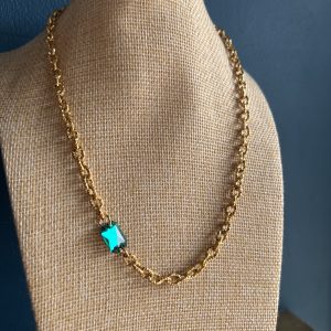Collier "Vivianne" cristal Swarovski et chaîne en acier inoxydable